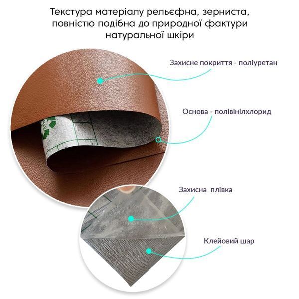 Самоклеющая экокожа в рулоне 1.37х3м х 0.5мм Светло-коричневый SW-00001412 SW-00001412 фото